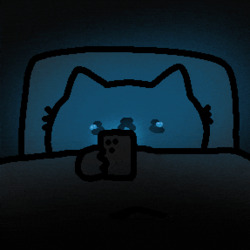 Грустный кот смотрит телефон - картинка gif