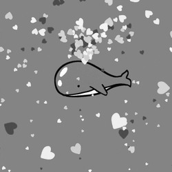Кит выпускает фонтан сердец - картинка gif