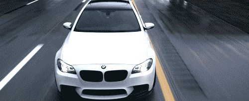 Белый BMW едет - гифки и картинки