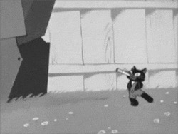 Кот идет с сигаретой - картинка gif