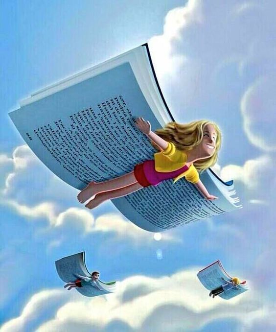 Дети летают на книгах - гифки и картинки