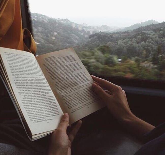 Чтение книги в дороге - гифки и картинки