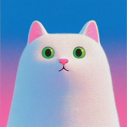 Белый кот на фоне - картинка gif