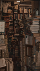 Захламленный книжный магазин - картинка gif