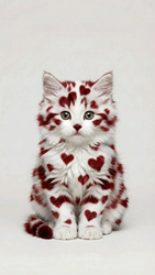Котенок с узором сердечек - картинка gif