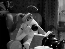 Громит читает книгу - картинка gif