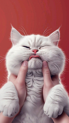 Белая кошка в руках - картинка gif