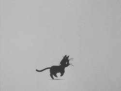 Прыжок маленького черного кота - картинка gif