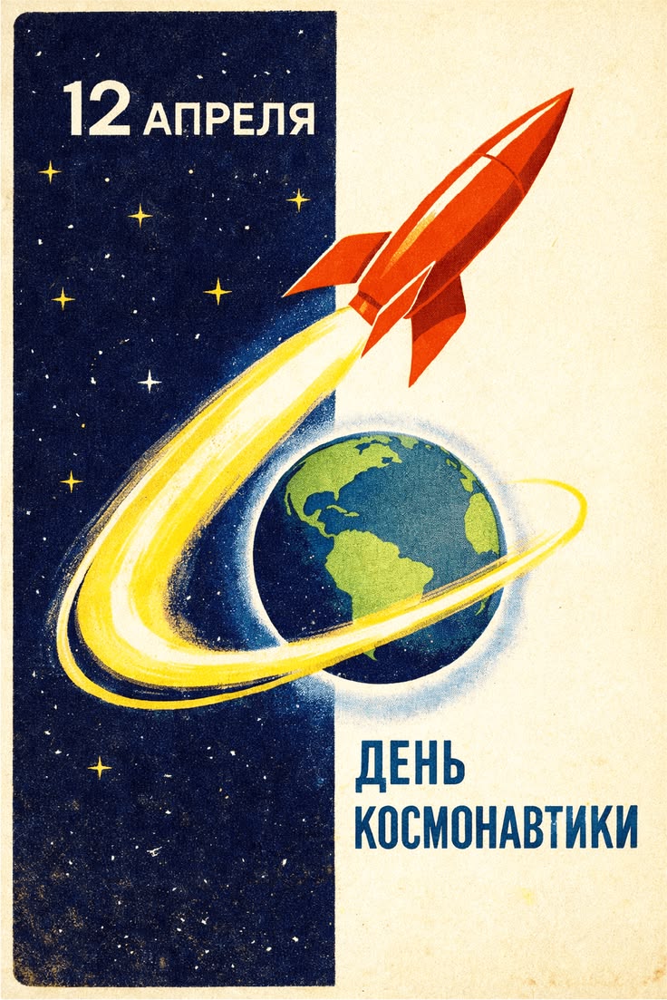 Плакат ко Дню космонавтики - гифки и картинки