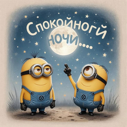 Миньоны желают спокойной ночи - картинка gif