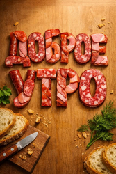 Мясная надпись доброе утро - картинка gif