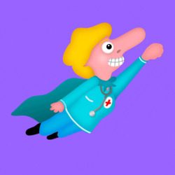 Летающий супергерой врач - картинка gif