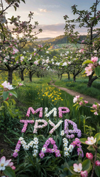 Цветущий сад в мае - картинка gif