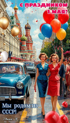 Первомай в советской Москве - картинка gif
