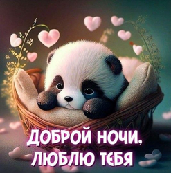 Милая панда в корзинке - картинка gif