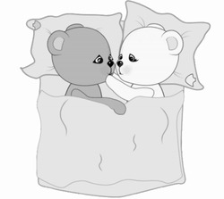 Медвежата укрываются одеялом - картинка gif