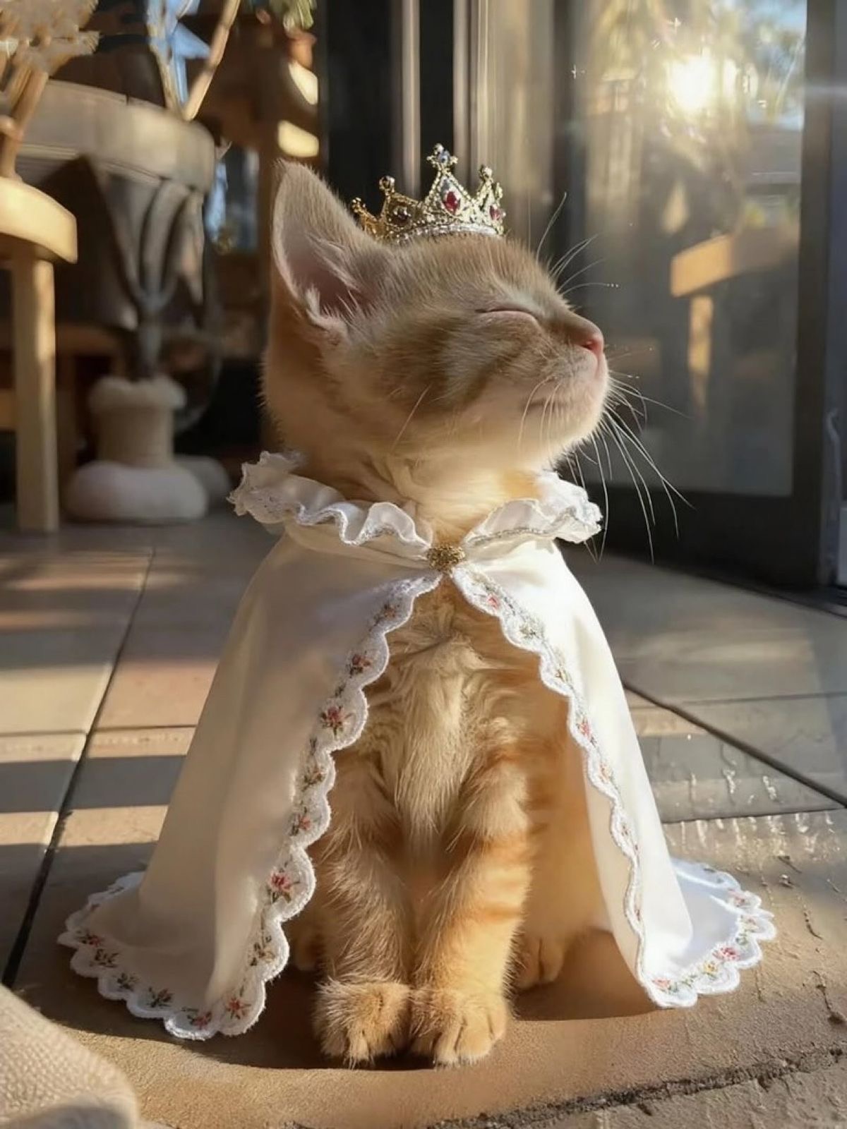 Королевский котёнок на солнце - гифки и картинки