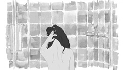 Человек моет голову - картинка gif