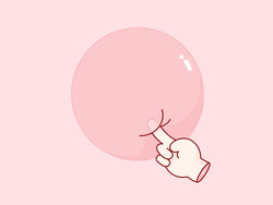 Палец тычет в пузырь - картинка gif