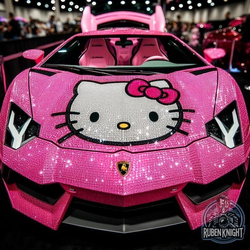 Розовый Lamborghini Hello Kitty - картинка gif