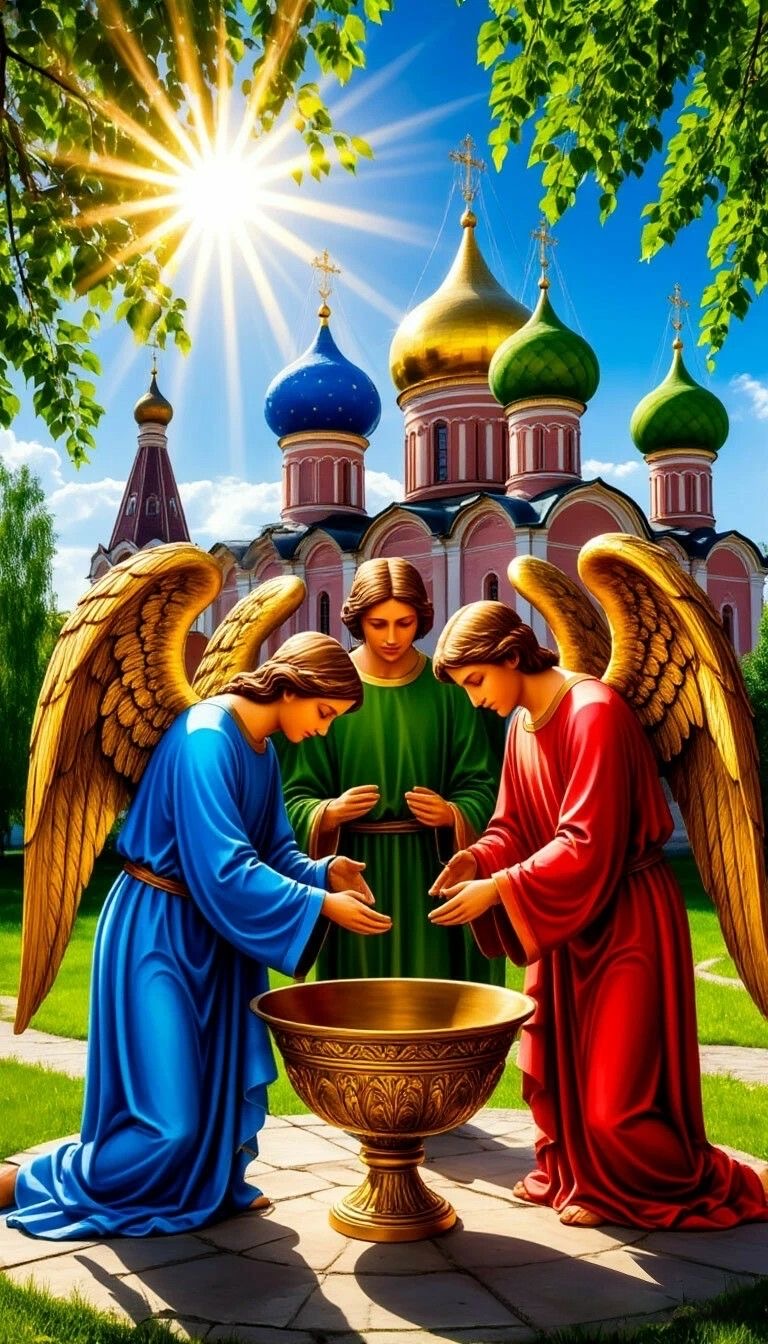 Ангелы у церковной чаши - гифки и картинки