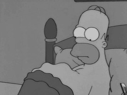 Гомер Симпсон гладит живот - картинка gif