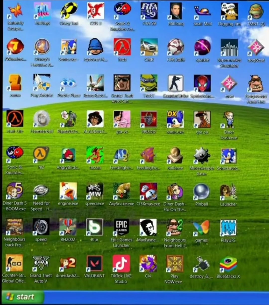 Рабочий стол Windows XP - Игры