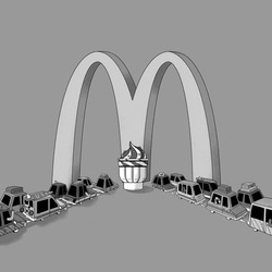 Машины съедают мороженое McDonald's - картинка gif