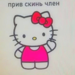 Hello Kitty и вульгарная надпись - картинка gif