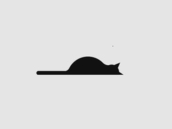 Кот охотится на муху - картинка gif