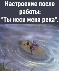 Ёжик плывет по реке - картинка gif