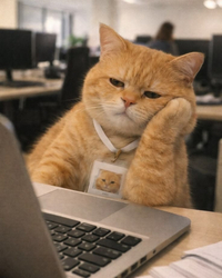 Офисный кот за работой - картинка gif