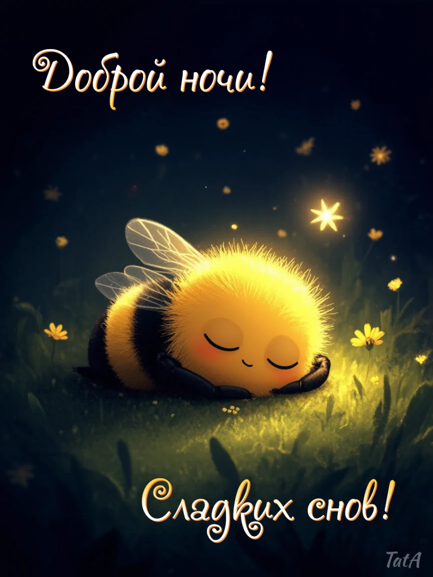 Спящая пчелка ночью - гифки и картинки
