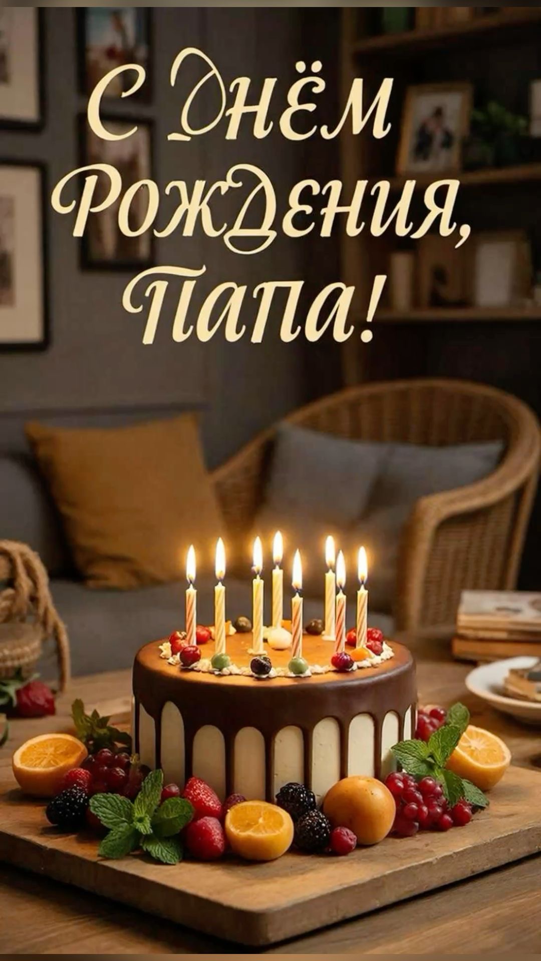 Праздничный торт для папы - гифки и картинки