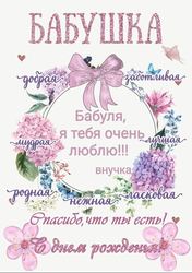 С днём рождения, Бабушка! - картинка gif