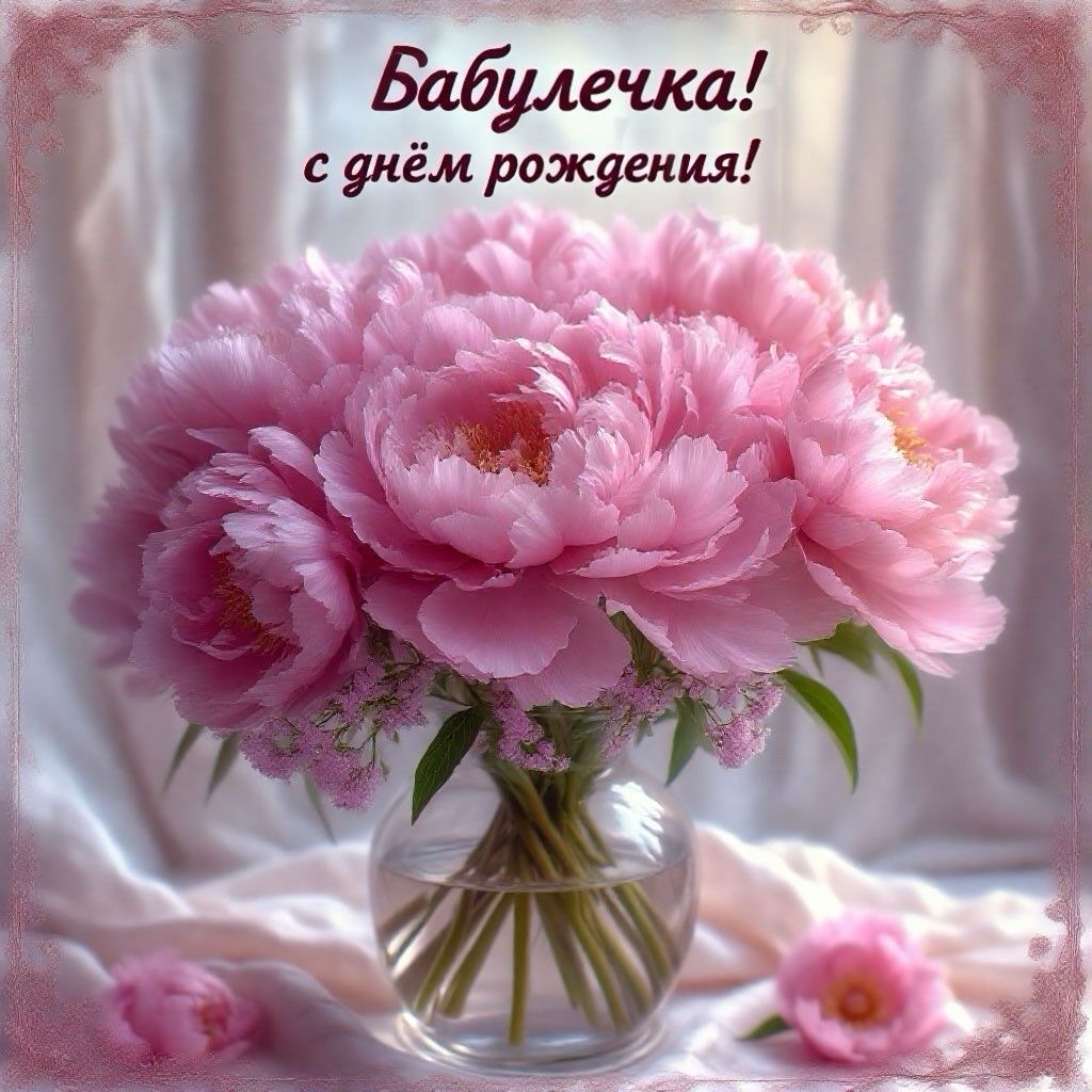 Нежные пионы для бабушки - гифки и картинки